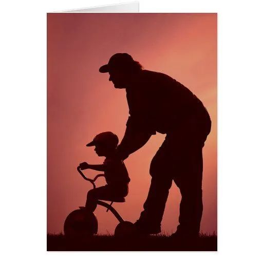 Tarjeta simple de la silueta para el día de padre | Zazzle