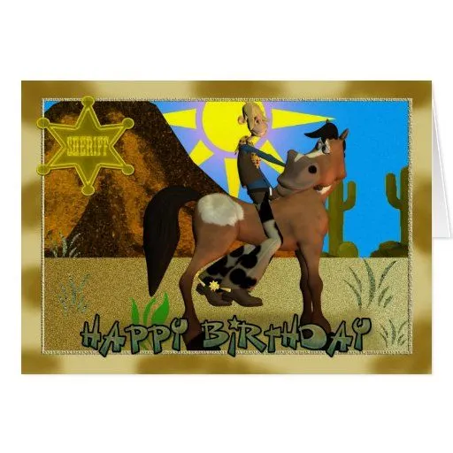 Tarjeta del vaquero del feliz cumpleaños para los | Zazzle