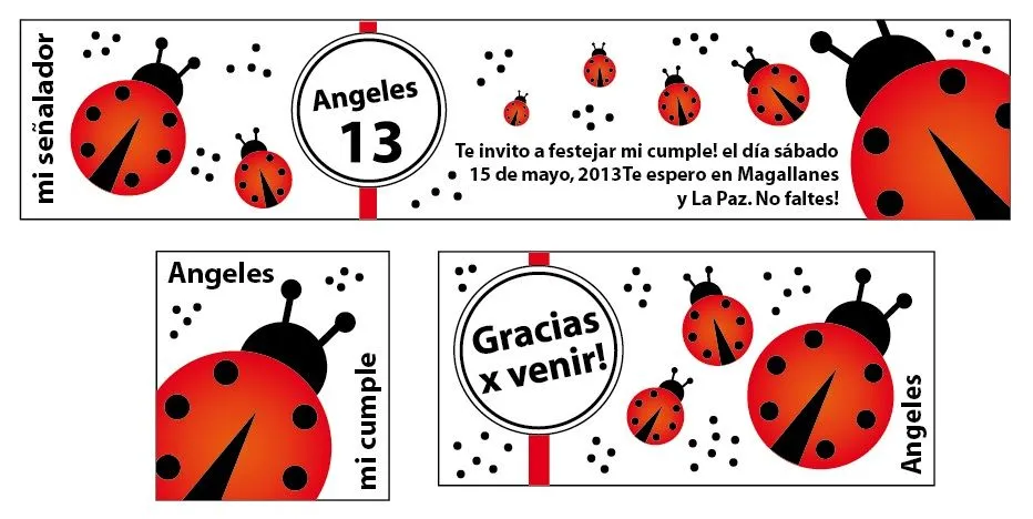 Tarjetas de invitación de la vaquita de san antonio - Imagui