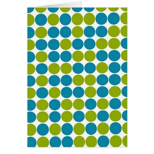 Tarjeta verde y azul del fondo de los lunares | Zazzle