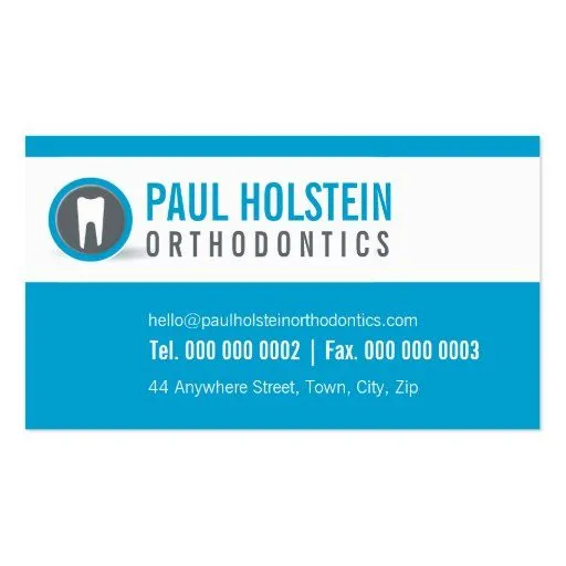 TARJETA DE VISITA DEL DENTISTA:: azul moderno del | Zazzle
