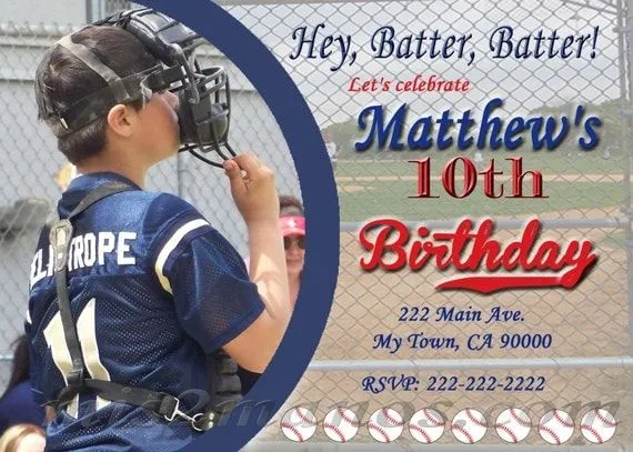 Tarjetas de cumpleaños de beisbol para imprimir - Imagui