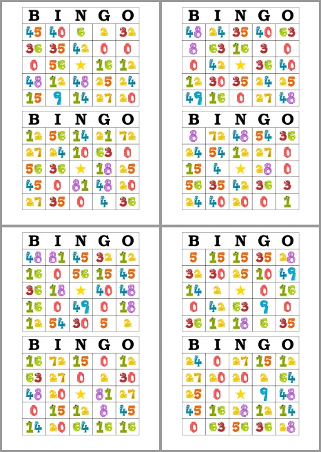 Tarjetas de Bingo para Imprimir y estudiar las tablas de ...