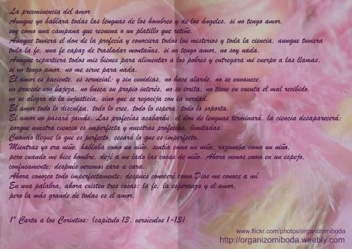 Tarjetas para boda: La preeminencia del amor: 1ª Carta a los ...