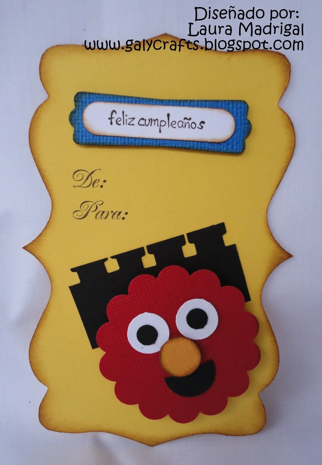 Tarjetas Boutique Galy Crafts: Colillas de Cumpleaños, Elmo