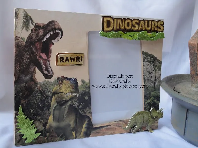 Tarjetas Boutique Galy Crafts: "Dinosaurio, portarretrato, scrapbook"