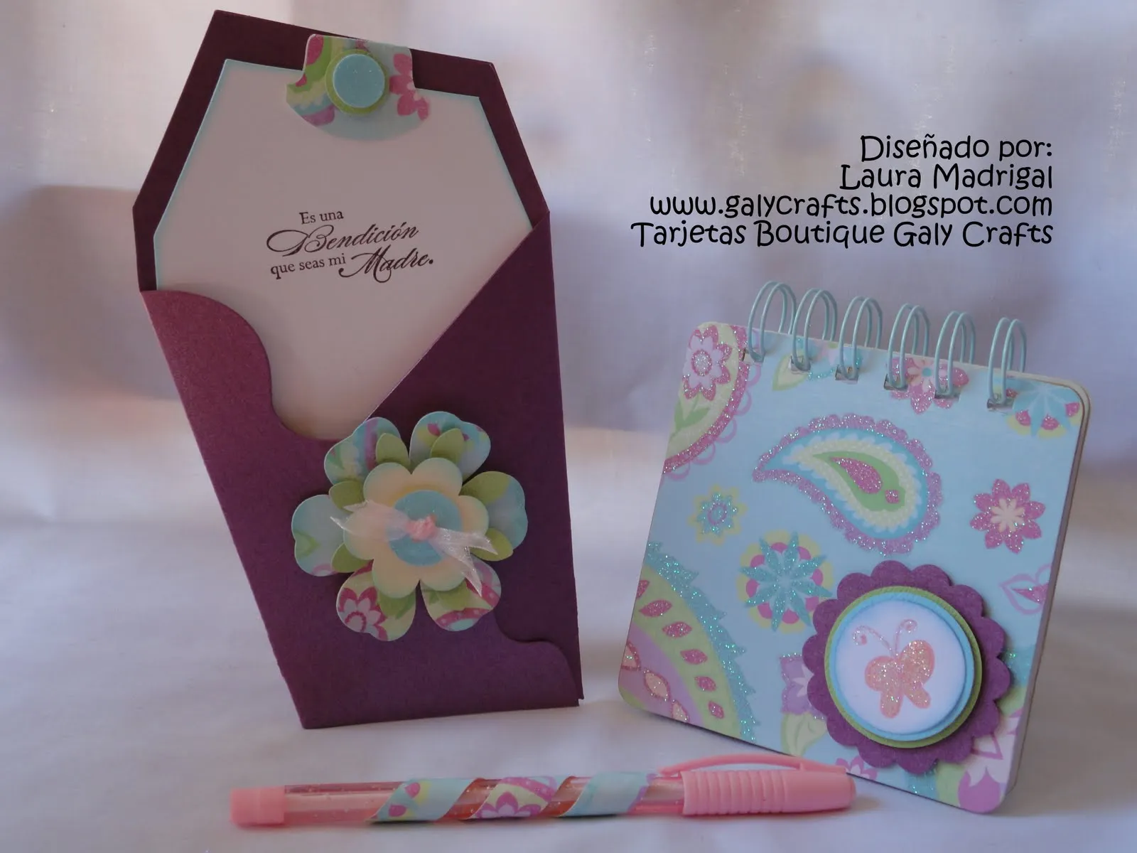 Tarjetas Boutique Galy Crafts: Tarjeta y libreta hecha a mano