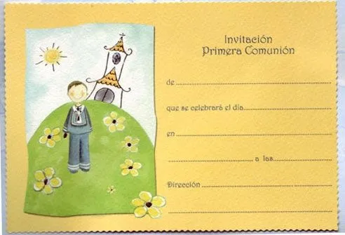 Tarjetas de la Primera Comunión de niños - Imagui