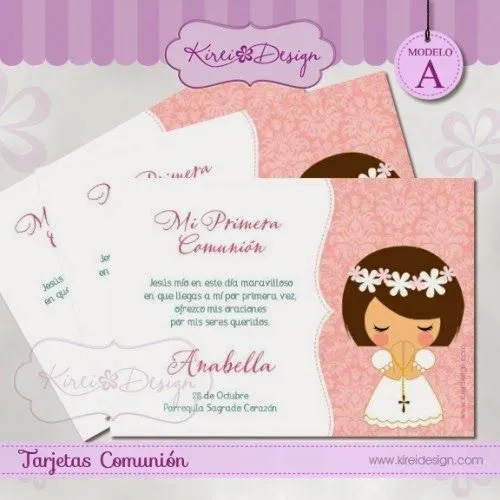 Tarjetas / Recordatorios de Primera Comunión | KIREIDESIGN