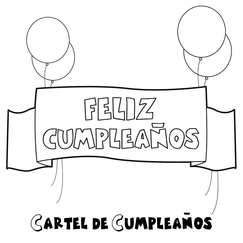 Dibujos lindos en blanco y negro para cumpleaños - Imagui