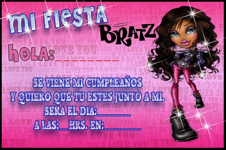 Tarjetas de cumpleaños para imprimir: Invitacion de Bratz Jade