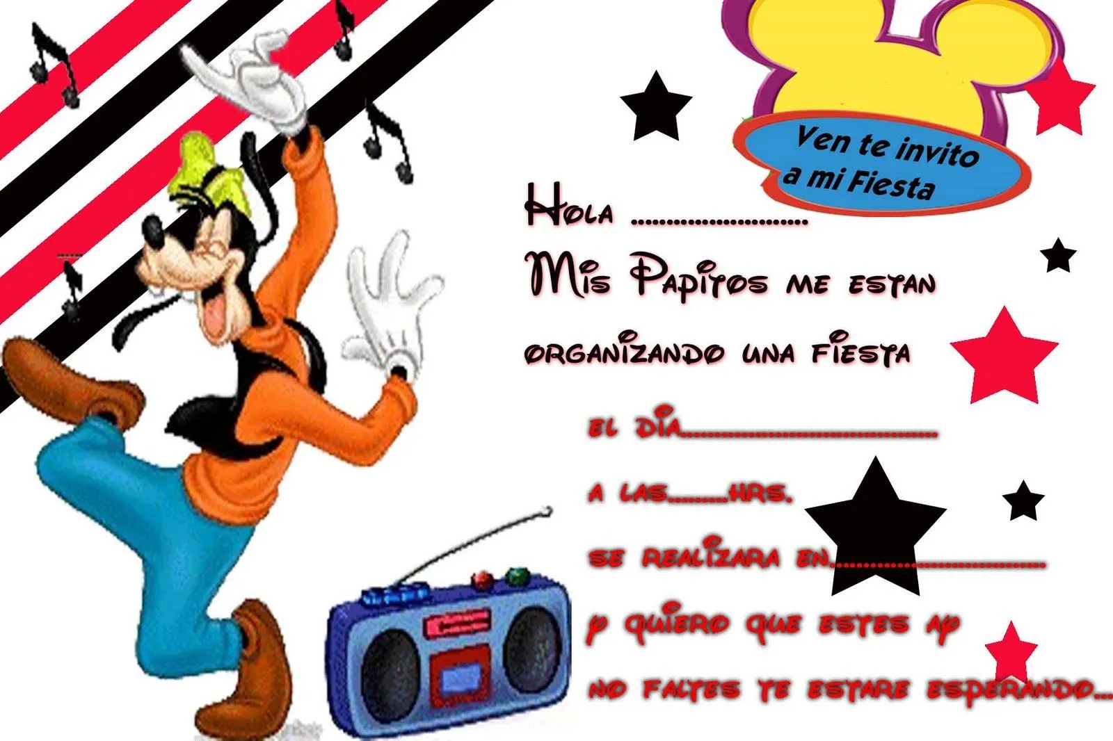 Tarjetas de cumpleaños para imprimir de Mickey Mouse gratis - Imagui