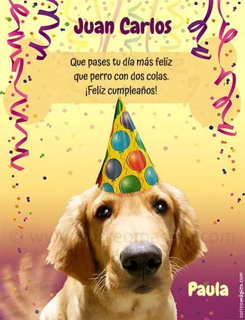 Tarjetas de cumpleaños de perros - Imagui