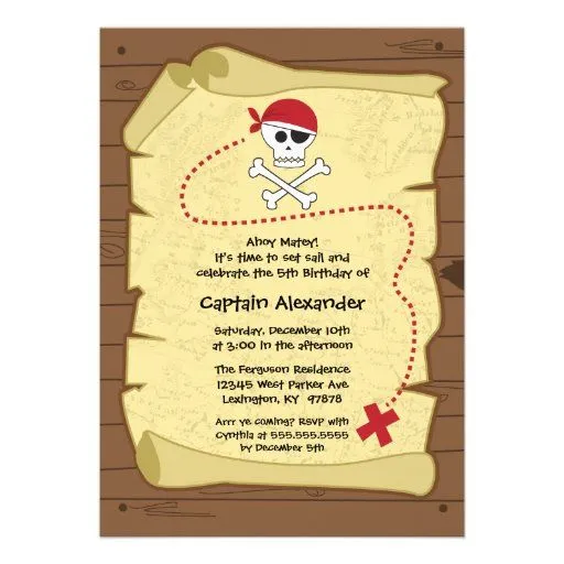 Invitación cumpleaños pirata - Imagui