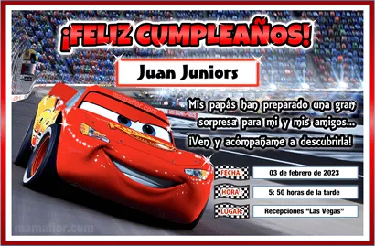 Tarjetas de cumpleaños del rayo mcqueen - Imagui