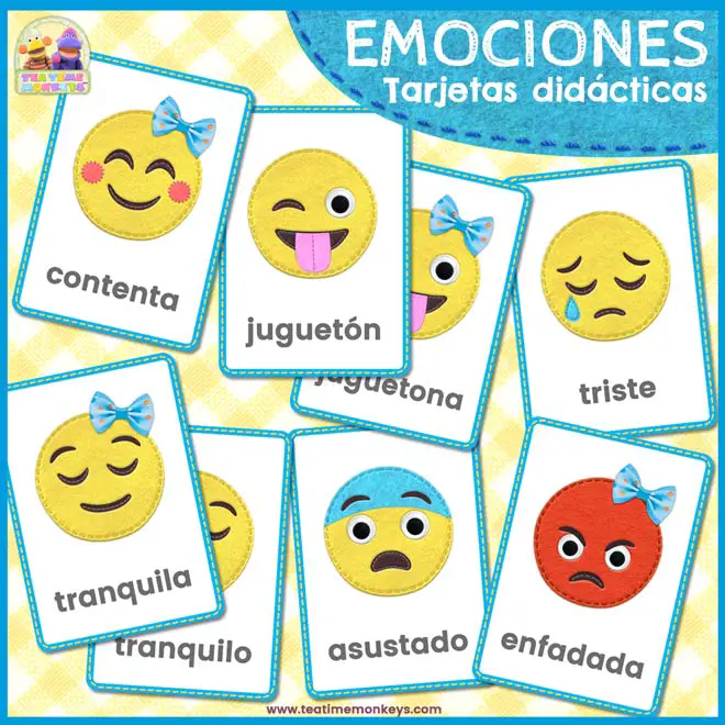 Tarjetas de Emociones con Emojis - Tea Time Monkeys