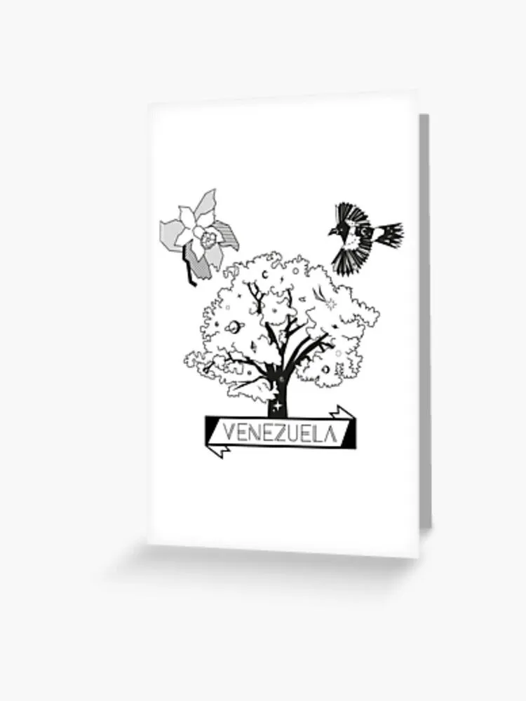 Tarjetas de felicitación for Sale con la obra «Orquidea, Turpial y Araguaney»  de C A R O L I N A C R E S P O | Redbubble