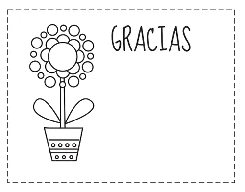 Tarjetas de gracias para colorear - Manualidades