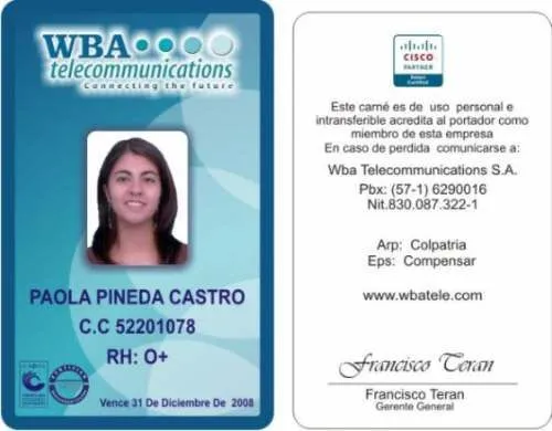 Tarjetas De Identificación, Carnets , Credenciales De Pvc $null ...