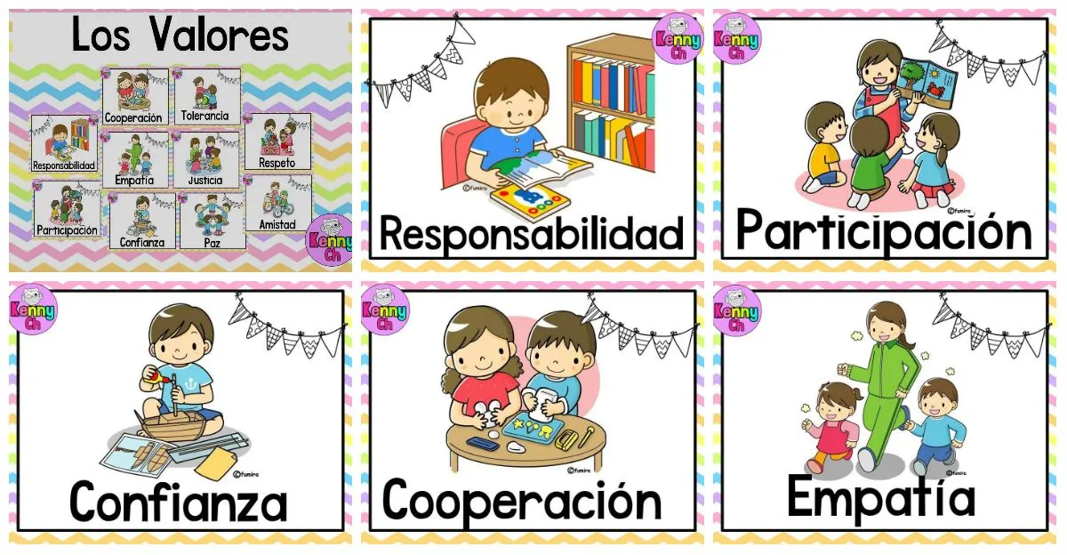 Tarjetas imprimibles para trabajar los valores. Ideales para decorar –  Imagenes Educativas