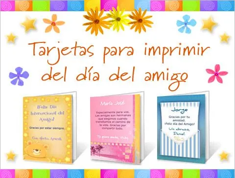 Tarjetas para imprimir del día del amigo - Tarjetas día del amigo ...