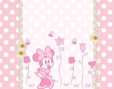 Tarjetas para imprimir gratis de Minnie Mouse en rosa, blanco y ...