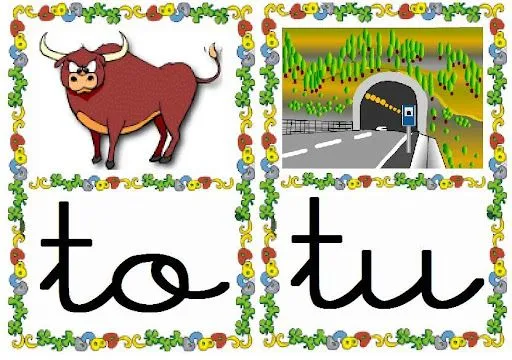 TARJETAS INFANTILES CON SILABAS Y DIBUJOS