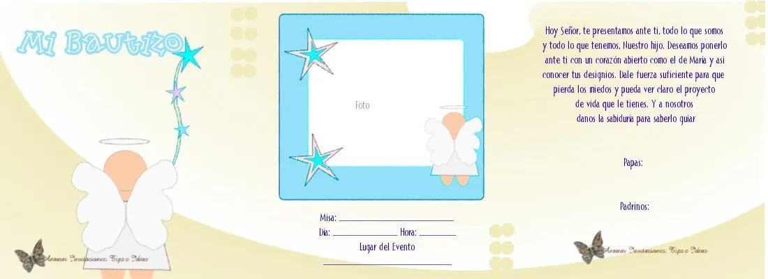 Tarjetas para bautismo para personalizar e imprimir - Imagui