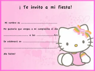 Tarjetas de invitación de cumpleaños de Hello Kitty para imprimir ...