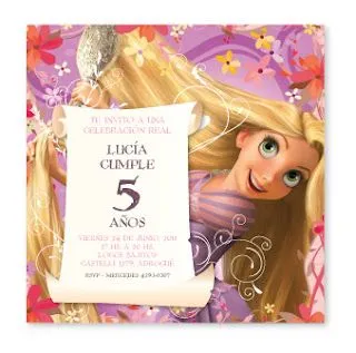 Tarjetas cumpleaños rapunzel - Imagui