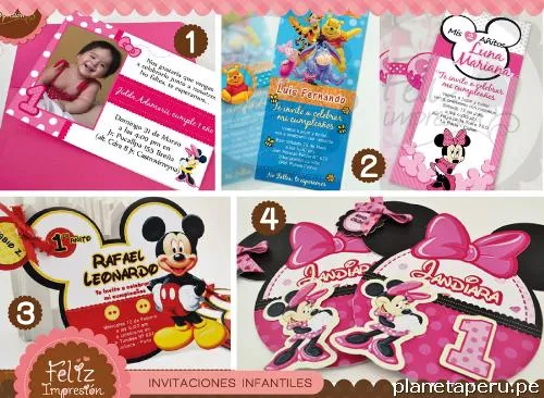 Tarjetas Invitación Infantiles Personalizadas , Impresión en Lima ...