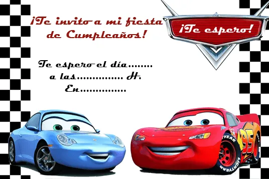 Tarjetas de invitación del rayo mcqueen - Imagui