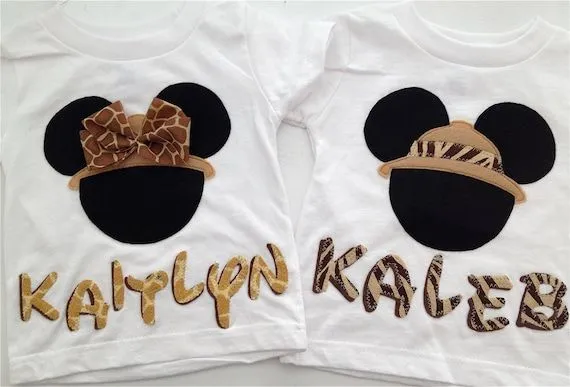 Minnie o Mickey Mouse Safari camisas con por TwoByTuTuCreations