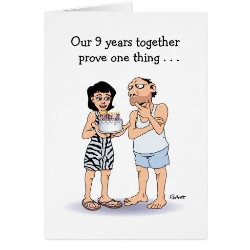 9no Tarjeta del aniversario de boda: Amor | Zazzle