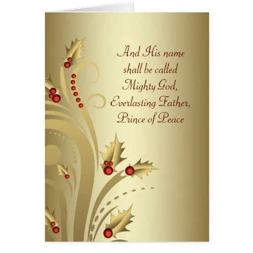 Tarjetas de Navidad cristianas del oro rojo | Zazzle