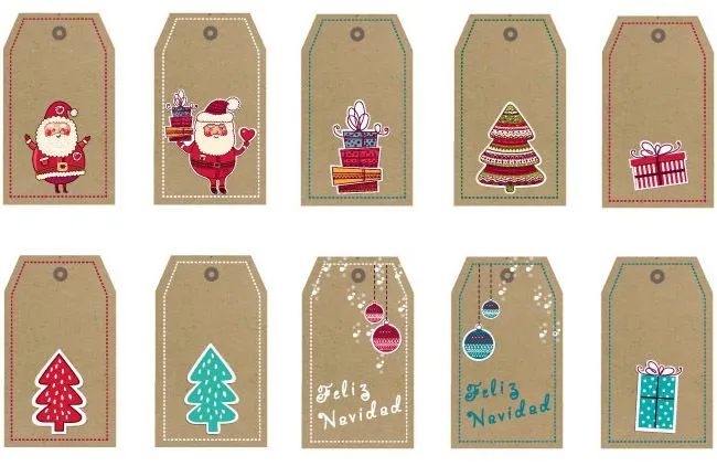 Tarjetas de Navidad imprimibles para los regalos