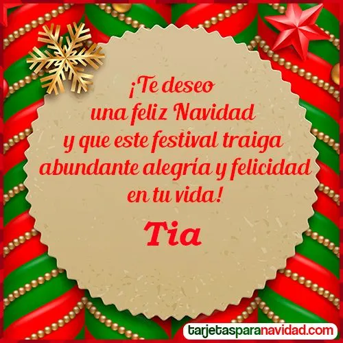 Tarjetas de Navidad para Tia