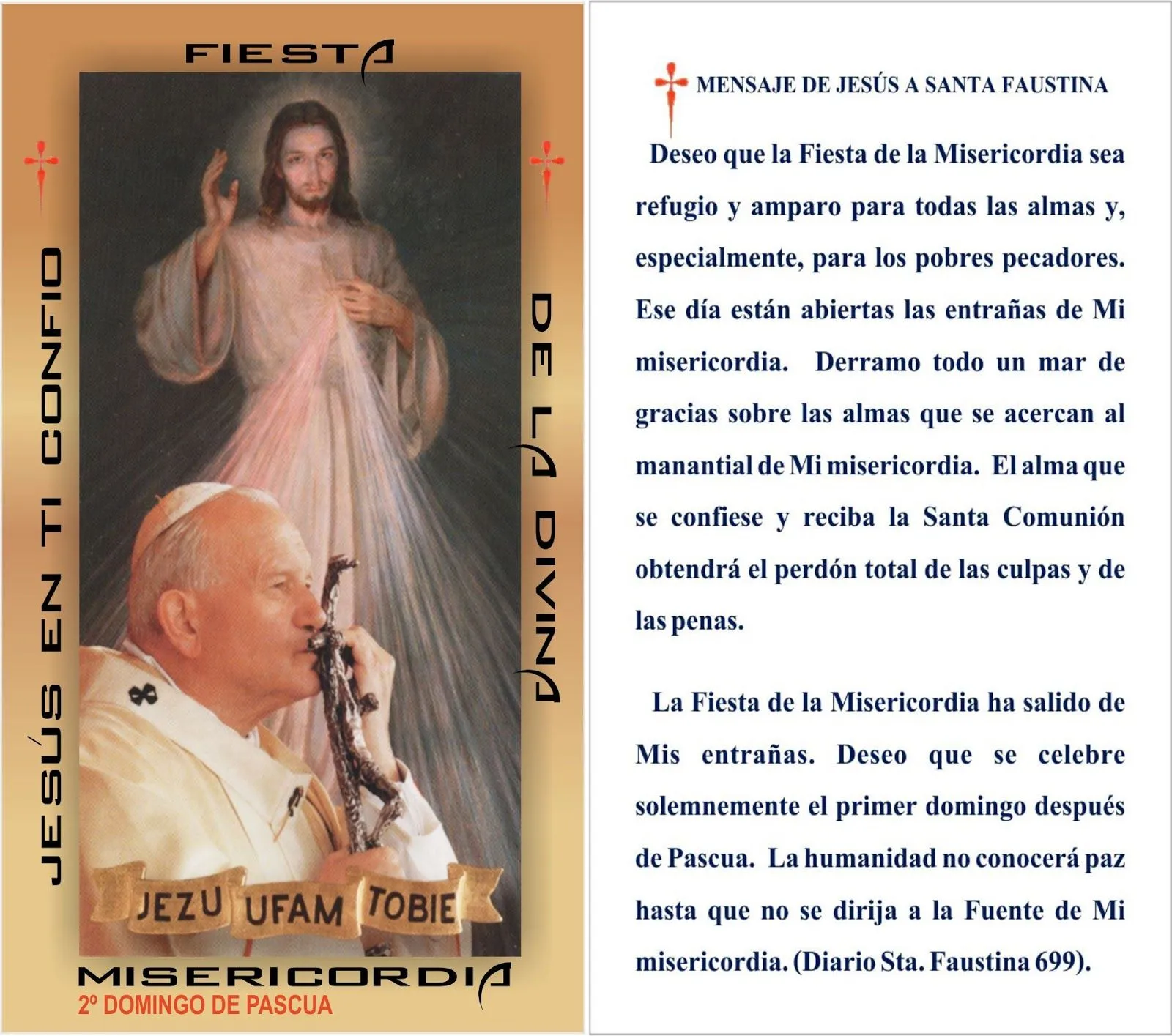 TARJETAS Y ORACIONES CATOLICAS: FIESTA DIVINA MISERICORDIA 2