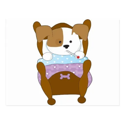 Enfermo lindo del perrito tarjetas postales de Zazzle.