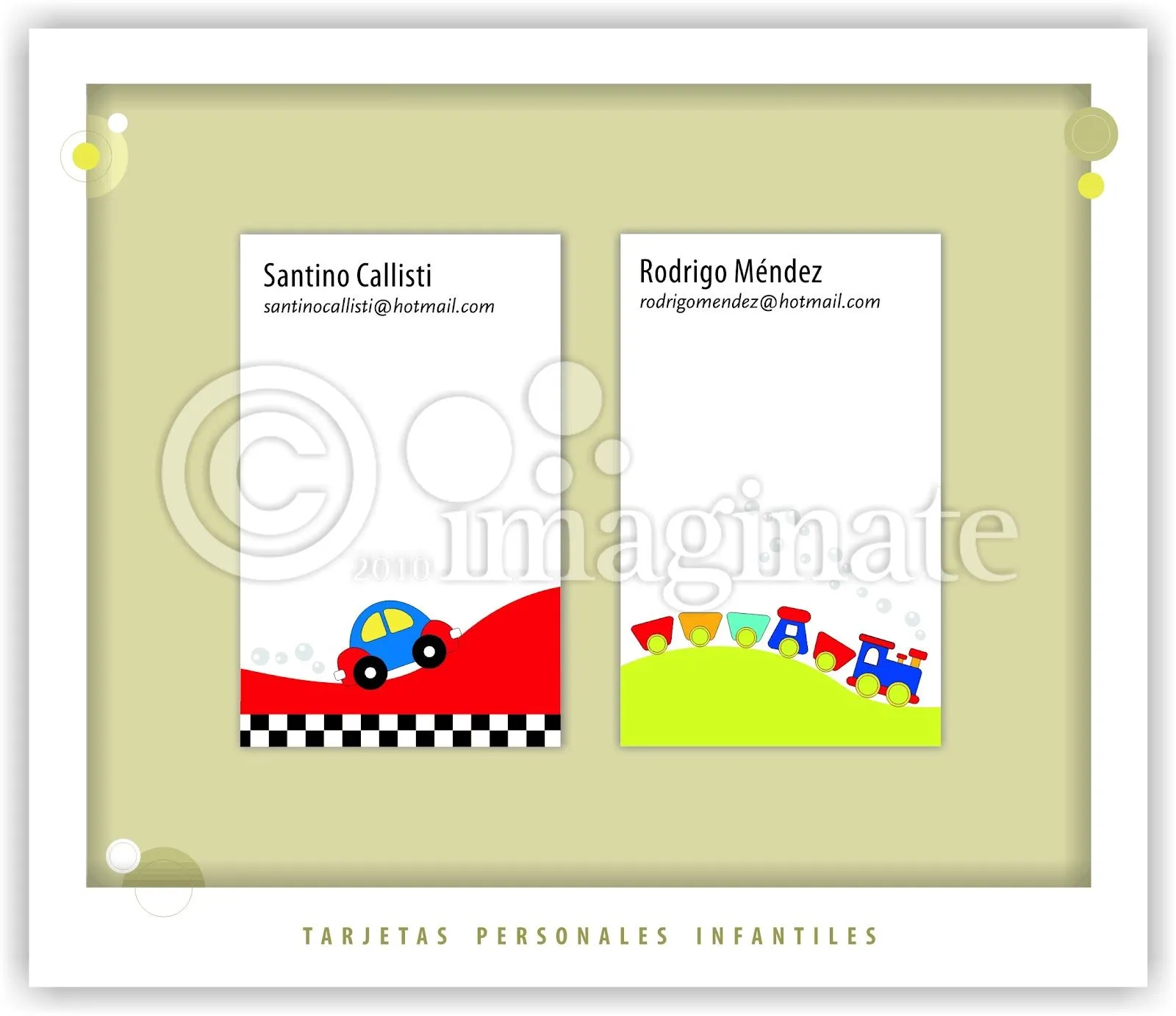 Tarjetas Personales Infantiles - Tarjeteria Imaginate Diseño