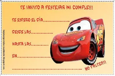 Tarjetas de cumpleaños de cars 2 - Imagui