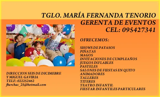 Tarjetas de presentacion de fiestas infantiles - Imagui