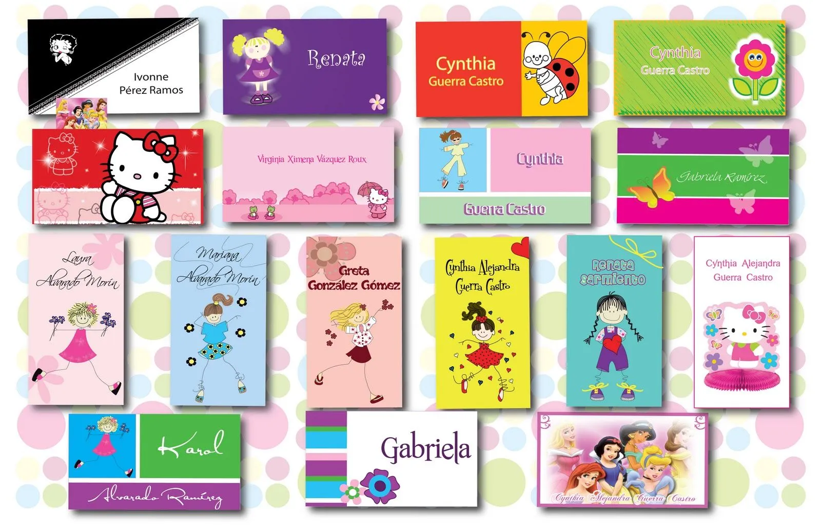 Tarjetas de presentacion para niñas gratis - Imagui