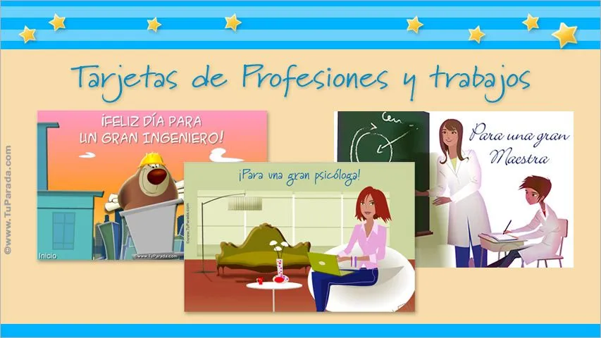 Tarjetas de profesiones - Postales con profesionales, tarjetas ...