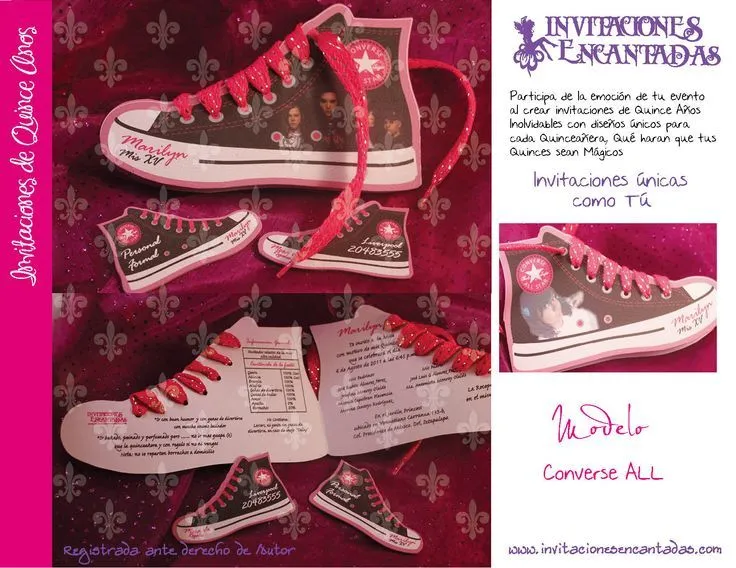 Invitaciones de 15 años de Converse | tarjetas quince | Pinterest