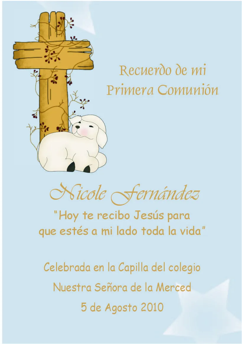  ... Nuevas tarjetas para recordatorios o invitaciones de Primera Comunión