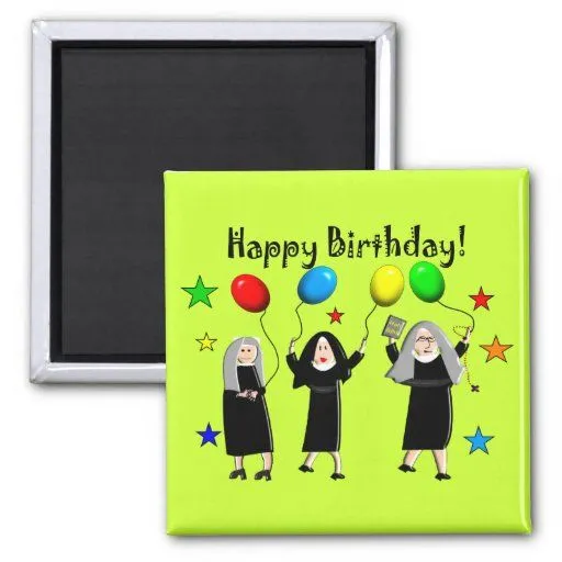 Tarjetas y regalos del feliz cumpleaños de la monj imanes para ...