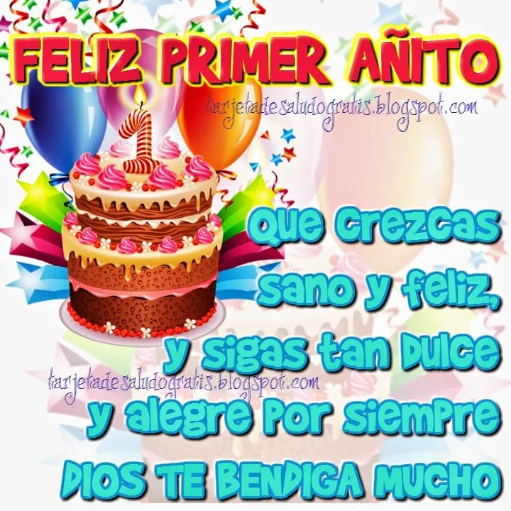 Tarjetas de saludo gratis: Feliz primer añito