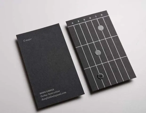 Tarjetas de visita para tus primeras lecciones de guitarra