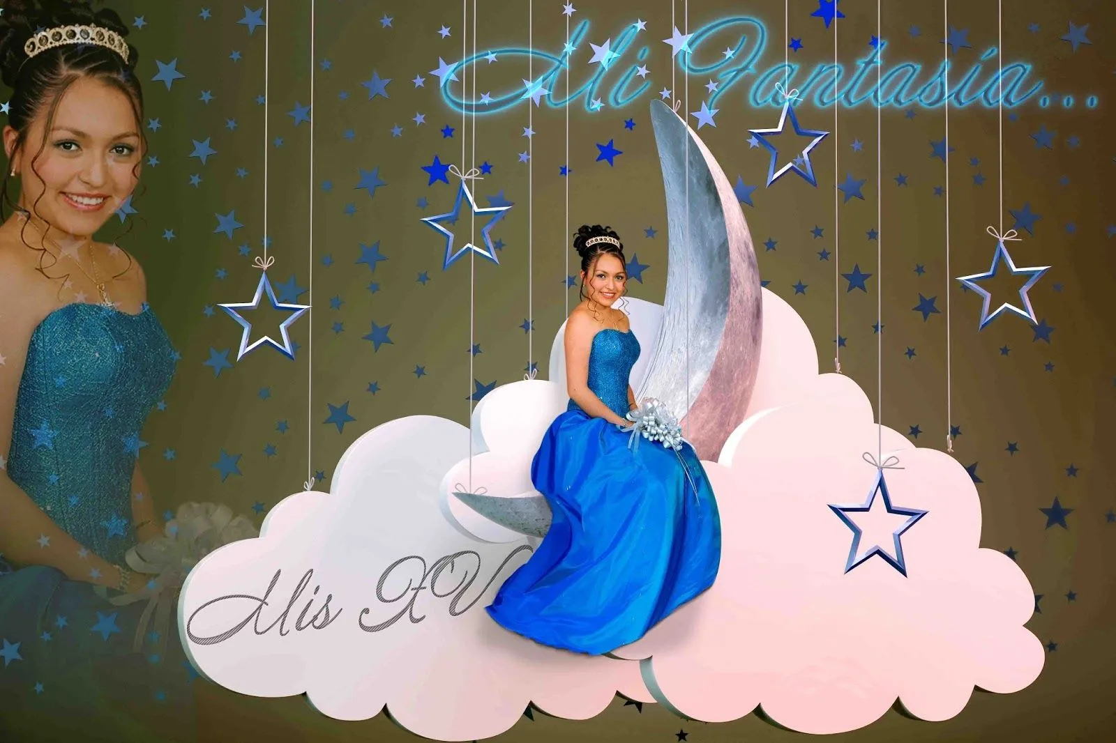 Tarjetas de XV años estrella y luna - Imagui